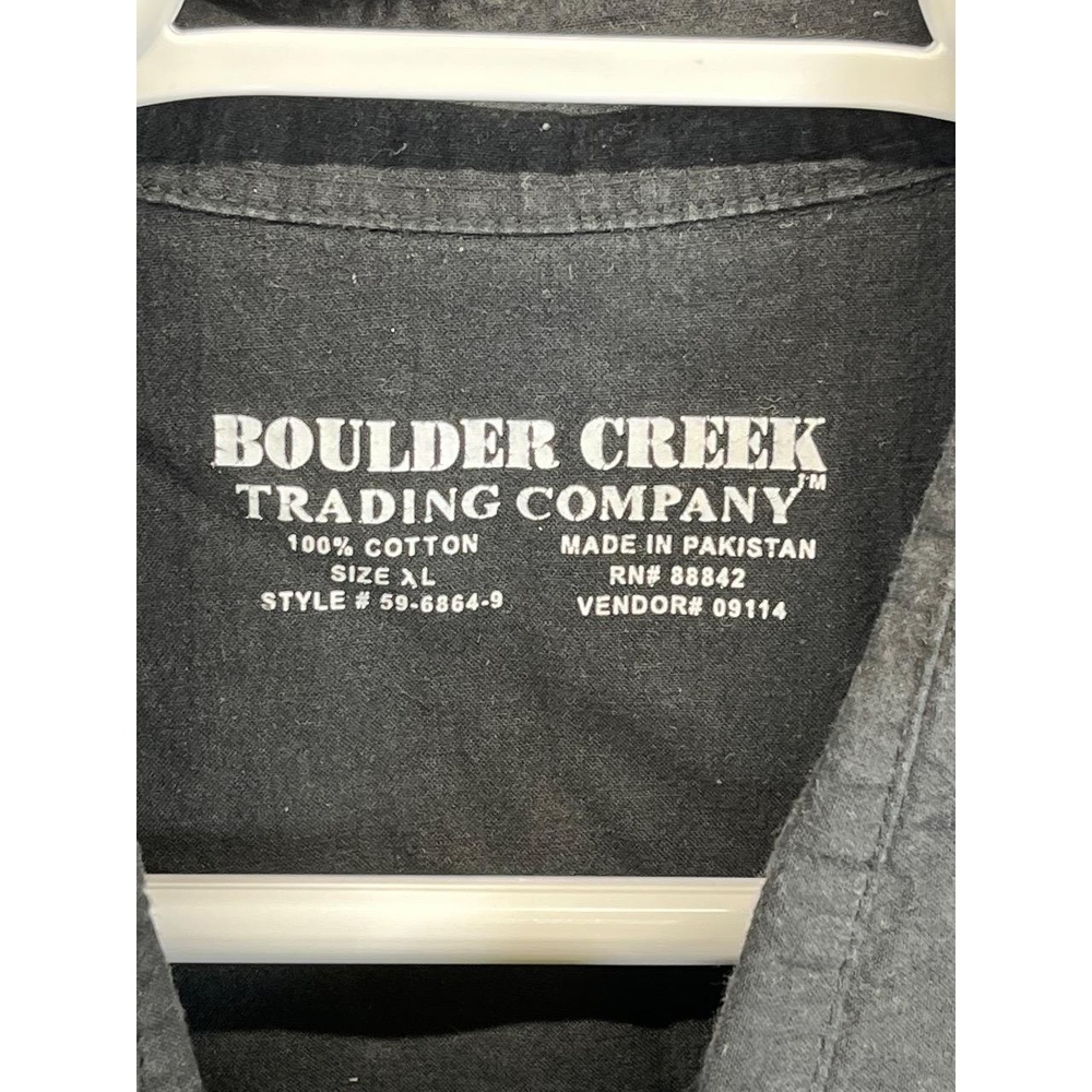Boulder Creek Trading Company Dark Grey Men 100% Cotton 1/4 Button Down Shirt XL - Picture 3 of 7